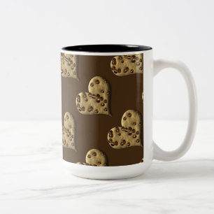 Chocolate Chip Cookie Hearts Mönster Coffee Mugg