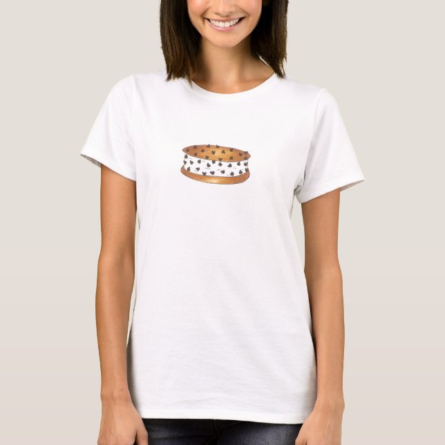 Chocolate Chip Cookie Ice Cream Sandwich T-Shirt (Framsida)