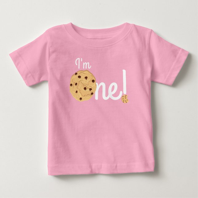 Chocolate Chip Cookie Kids 1:a födelsedag Party Ro T Shirt (Framsida)