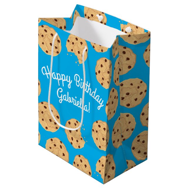 Chocolate Chip Cookie Kids 1st Birthday Party Blue (Framsidan Vinklad)
