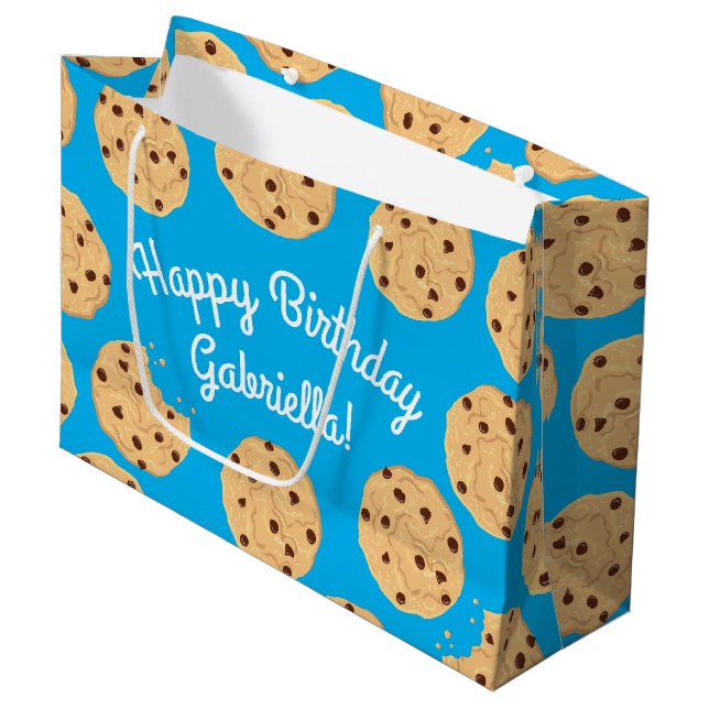 Chocolate Chip Cookie Kids 1st Birthday Party Blue (Framsidan Vinklad)