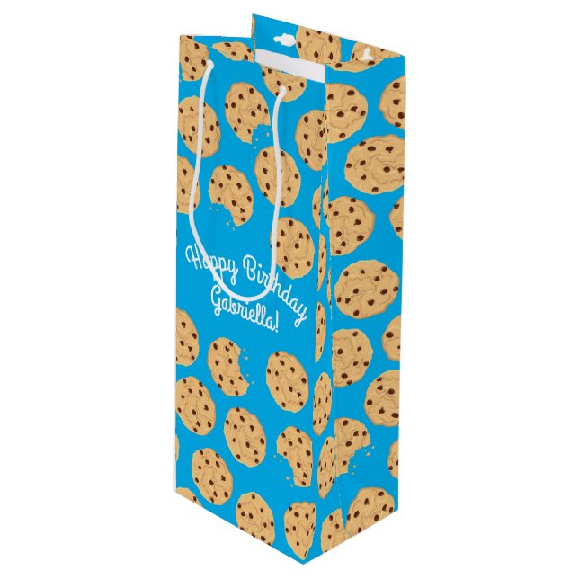 Chocolate Chip Cookie Kids 1st Birthday Party Blue (Framsidan Vinklad)