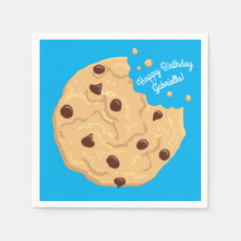 Chocolate Chip Cookie Kids 1st Birthday Party Blue Pappersservett