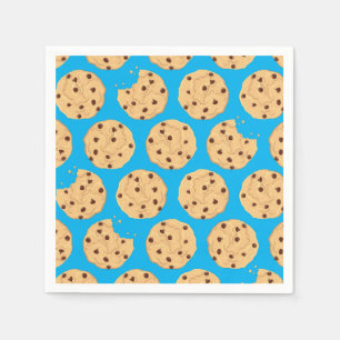 Chocolate Chip Cookie Kids 1st Birthday Party Blue Pappersservett