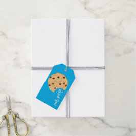 Chocolate Chip Cookie Kids 1st Birthday Party Blue Presentetikett