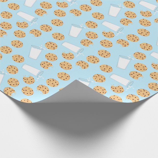 Chocolate Chip Cookie Kids 1st Birthday Party Blue Presentpapper (Hörn)