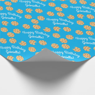 Chocolate Chip Cookie Kids 1st Birthday Party Blue Presentpapper
