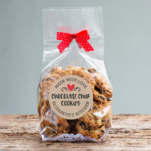 Chocolate Chip Cookie Kraft tillverkad med kärlek Runt Klistermärke