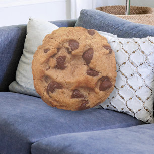 Chocolate Chip Cookie-Novelty Rund Kudde