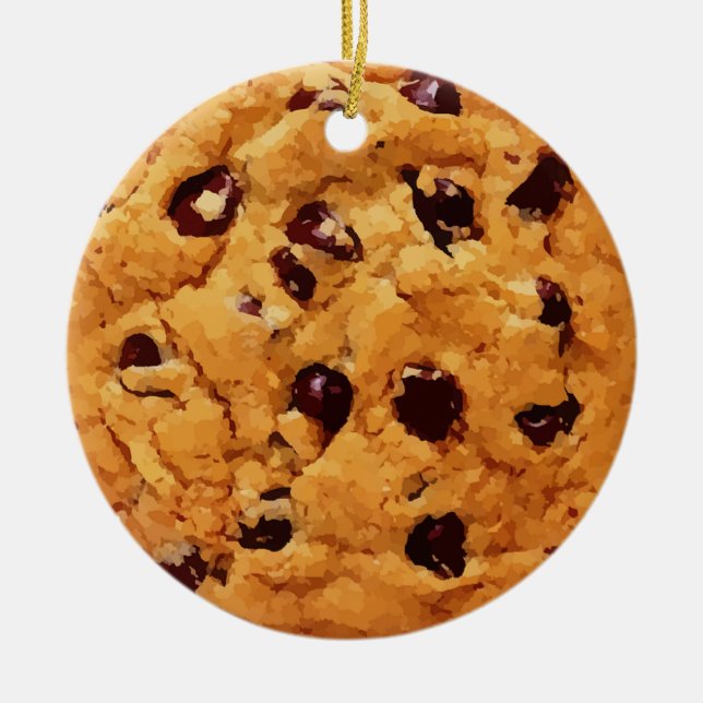 Chocolate Chip Cookie Personlig jul Julgransprydnad Keramik (Framsidan)