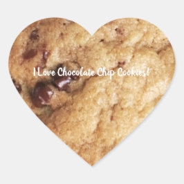 Chocolate Chip Cookie-Personlig Text Hjärtformat Klistermärke