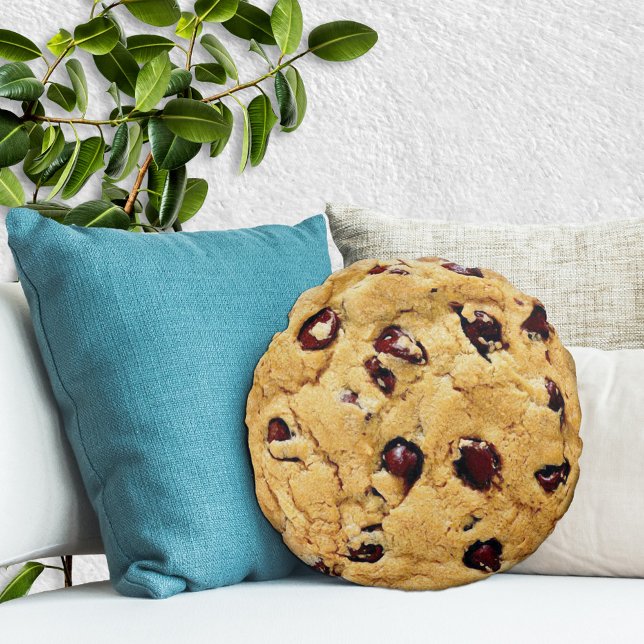Chocolate Chip Cookie Rund Kudde (Skapare uppladdad)