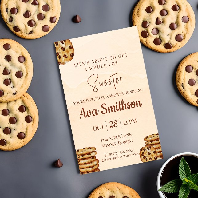Chocolate Chip Cookie Shower-inbjudan Inbjudningar (Skapare uppladdad)