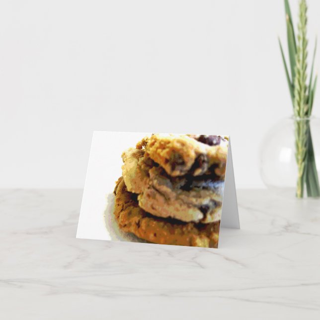 Chocolate Chip Cookie Stack Note-kort Kort (Framsida)