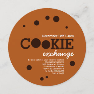 Chocolate Chip Cookie Swap Exchange Party Inbjudningar