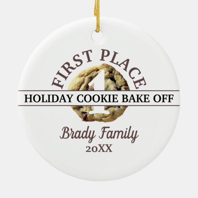 Chocolate Chip Cookie Tävling första Ställe-vinnar Julgransprydnad Keramik (Baksidan)