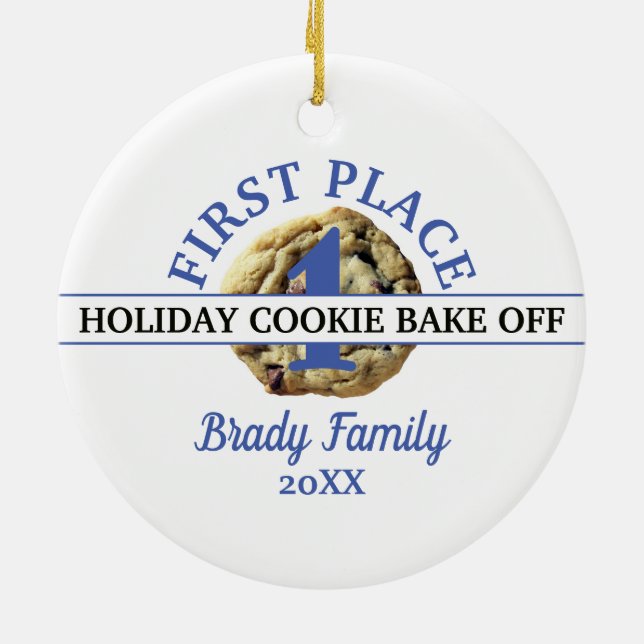 Chocolate Chip Cookie Tävling första Ställe-vinnar Julgransprydnad Keramik (Baksidan)