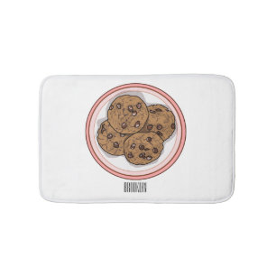 Chocolate chip cookie tecknad illustration badrumsmatta