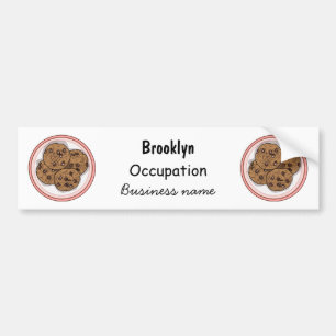 Chocolate chip cookie tecknad illustration bildekal