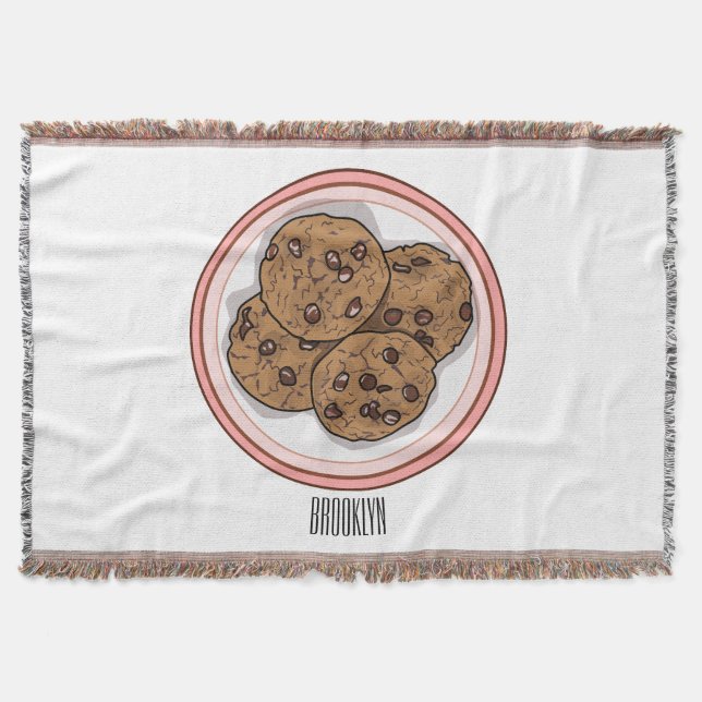 Chocolate chip cookie tecknad illustration filt (Framsidan)