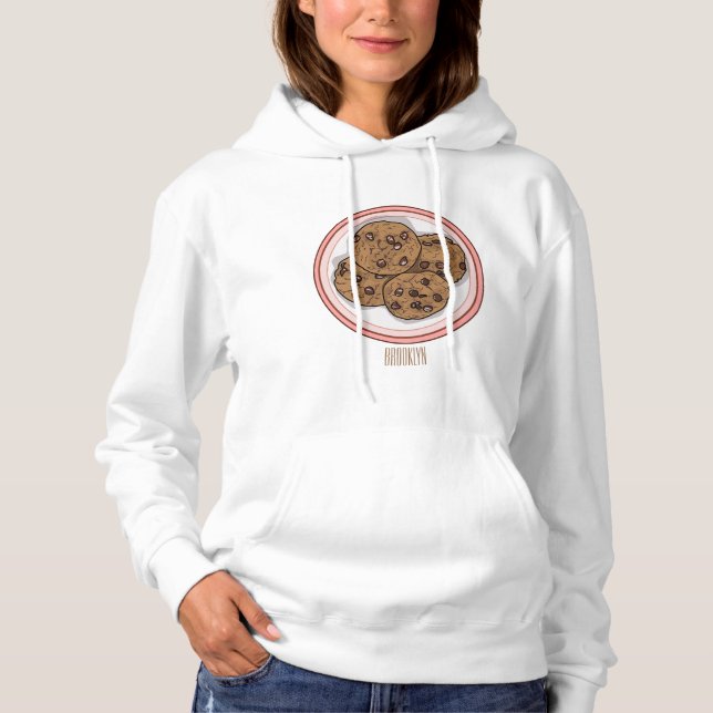 Chocolate chip cookie tecknad illustration t shirt (Framsida)