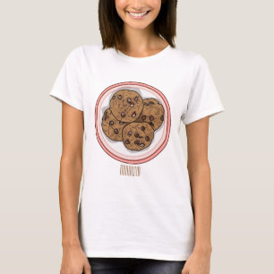 Chocolate chip cookie tecknad illustration t shirt