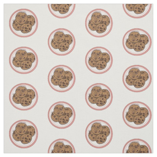 Chocolate chip cookie tecknad illustration tyg (Provkarta)