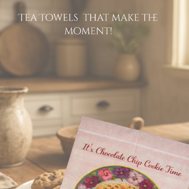 Chocolate Chip Cookie Time Cottage Kökshandduk (Cozy Baking Days - a Perfect Gift For Her - Tea Towels that they will love!)