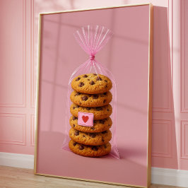Chocolate Chip Cookie Wall Art, Cute Kitchen Poster