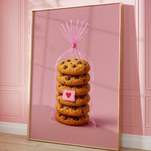Chocolate Chip Cookie Wall Art, Cute Kitchen Poster