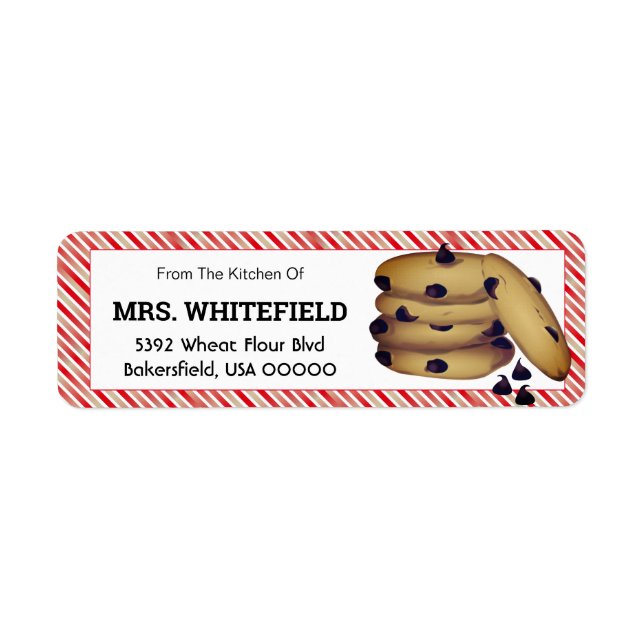 Chocolate Chip Cookies Baking Canning Gift Returadress Etikett (Framsidan)