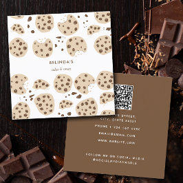 Chocolate Chip Cookies Baking QR Code Social Media Fyrkantigt Visitkort