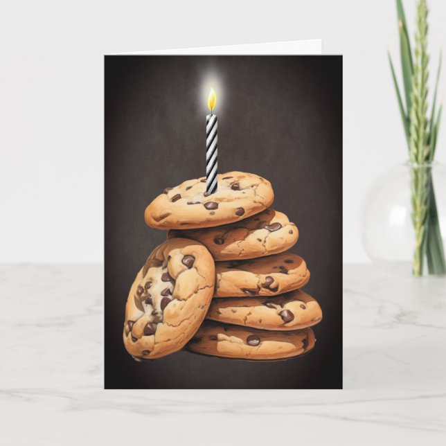 Chocolate Chip Cookies Birthday Candle Kort (Framsida)