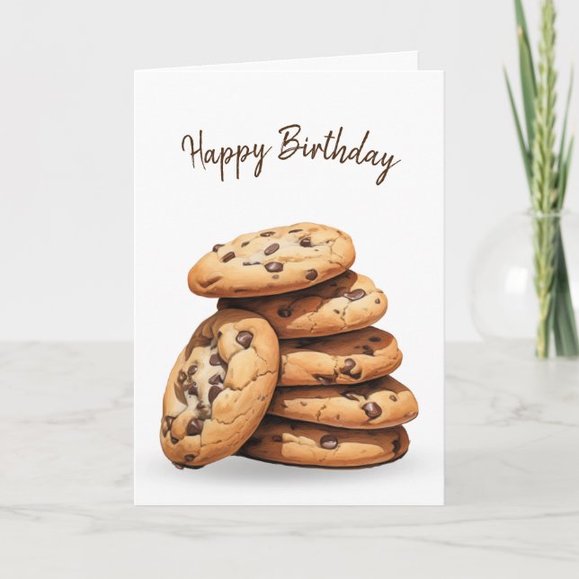 Chocolate Chip Cookies Birthday Kort (Framsida)