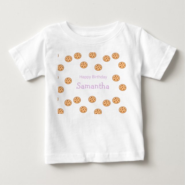 Chocolate chip cookies-födelsedag t shirt (Framsida)