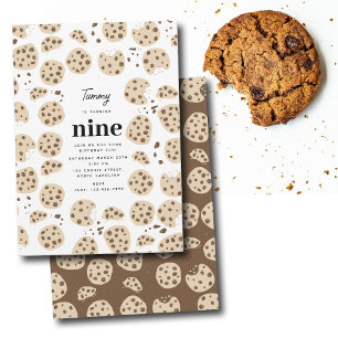 Chocolate Chip Cookies Födelsedagsfest Tema Inbjudningar