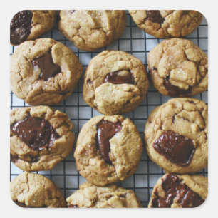 Chocolate Chip Cookies Fyrkantigt Klistermärke