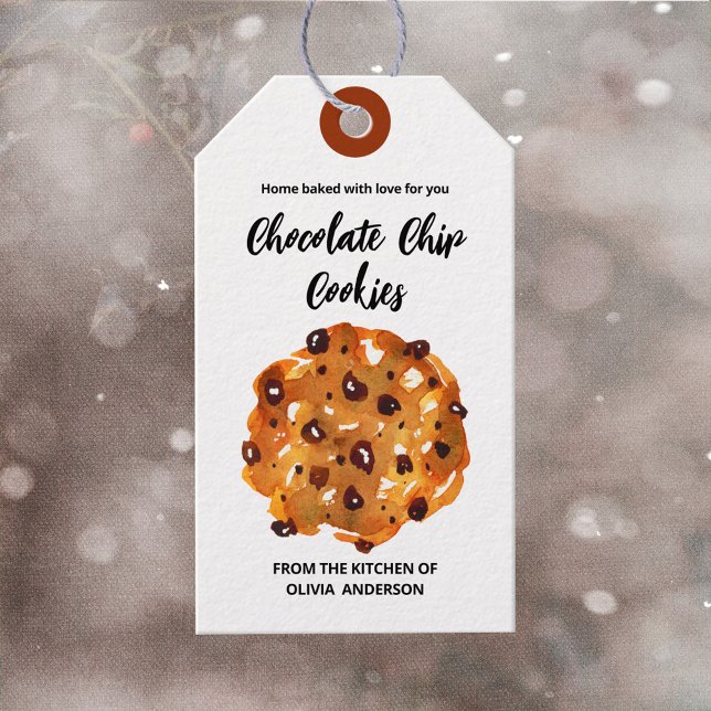 Chocolate Chip Cookies Home Baked Presentetikett (Skapare uppladdad)