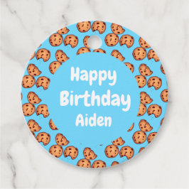 Chocolate Chip Cookies Mönster Balloon Gåvor Etiketter