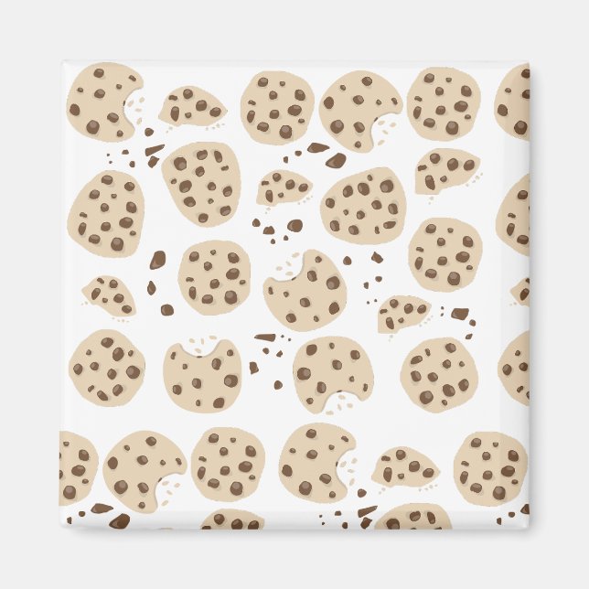 Chocolate Chip Cookies Mönster Magnet (Framsidan)