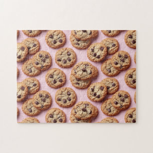 Chocolate Chip Cookies Mönster på Rosa Pussel