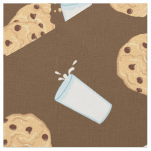 Chocolate Chip Cookies och Mjölk Cute Kids Tyg