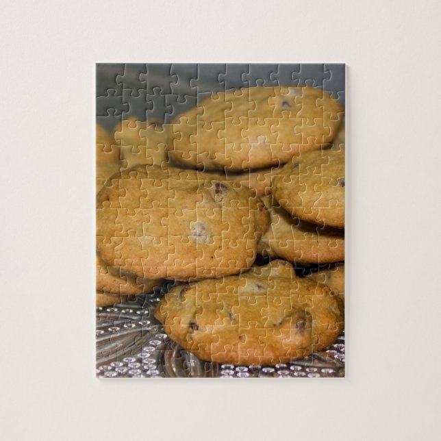 Chocolate Chip Cookies on Platter Photo Pussel (Vertikal)