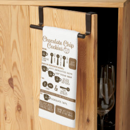 Chocolate Chip Cookies Recipe Kitchen Towel Kökshandduk