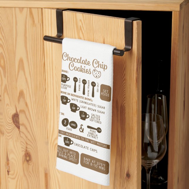 Chocolate Chip Cookies Recipe Kitchen Towel Kökshandduk (Thirds Fold)
