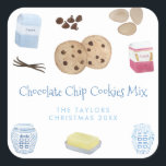 Chocolate Chip Cookies Recipe Mix DIY Gift Fyrkantigt Klistermärke<br><div class="desc">Vill du ha "Chocolate Chip Cookies Mix" eller liknande gåvor i ge i år, men kämpa med att hitta bra märkning? Förhoppningsvis passar den här utformningen ihop! Denna märkning skulle vara till för framsidan av burk. Jag erbjuder också en etikett för omvänt, där det anges hur man skall tillverka och...</div>
