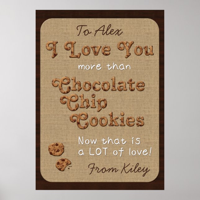 Chocolate Chip Crispy Yummy Cookies Golden Brown Poster (Framsidan)