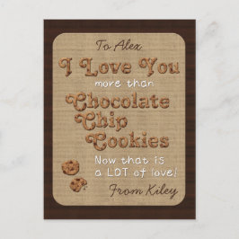 Chocolate Chip Crispy Yummy Cookies Golden Brown Vykort