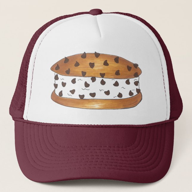 Chocolate Chip Ice Cream Sandwich Hat Truckerkeps (Framsida)