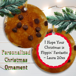 Chocolate Chip Pancakes med Syrup-jul Julgransprydnad Keramik
